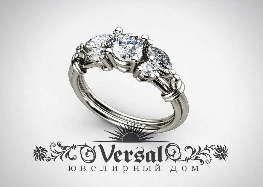 Помолвочное кольцо VGPK0008 из Желтое золото, Белое золото от Ювелирный Дом Версаль 1