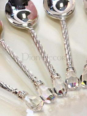 Ложечки для торта Strass серебристые от  2