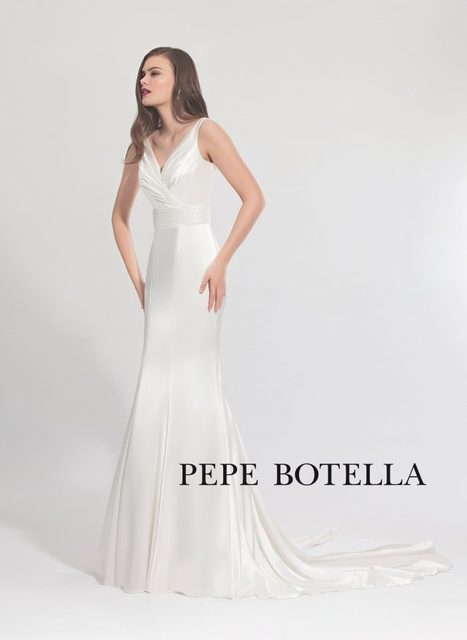 Свадебное платье Pepe Botella (Арт.519). Силуэт Рыбка. Цвет Айвори / Капучино, Белый / Молочный. Вид 1