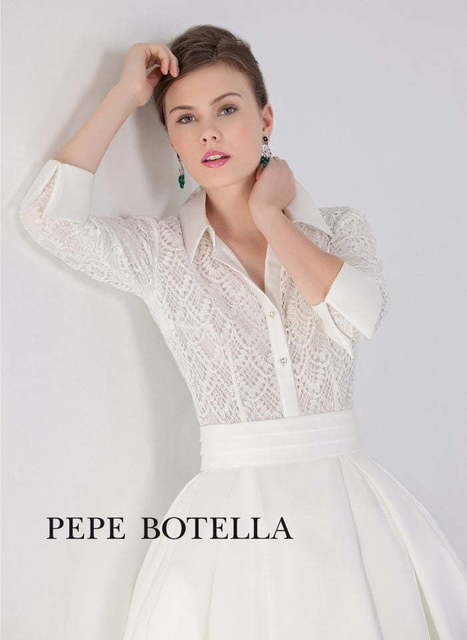 Свадебное платье Pepe Botella (Арт.550). Силуэт А-силуэт. Цвет Айвори / Капучино, Белый / Молочный. Вид 1