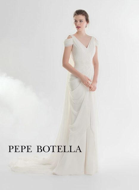 Свадебное платье Pepe Botella (Арт. 539). Силуэт Прямое. Цвет Айвори / Капучино, Белый / Молочный. Вид 1