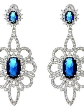Серьги A8135, сапфир из Посеребренная бижутерия от Love Wedding Couture 1