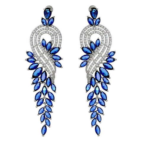 Серьги A6201, сапфир из Посеребренная бижутерия от Love Wedding Couture 1