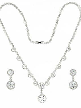 Комплект колье и серьги SN02760 из Посеребренная бижутерия от Love Wedding Couture 1