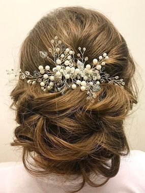 Высокие / Собранные, Локоны / Локоны на один бок, Пучок, С аксессуарами / Цветами / Фатой от Свадебный стилист Yanabeautym 1