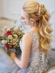 Высокие / Собранные, С аксессуарами / Цветами / Фатой, Локоны / Локоны на один бок от Свадебный стилист Татьяна Ежокина 2