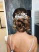 Высокие / Собранные, С аксессуарами / Цветами / Фатой, Пучок от Свадебные стилисты ANLY-BEAUTY 1