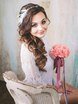 С аксессуарами / Цветами / Фатой, Локоны / Локоны на один бок от Свадебный стилист-визажист Евгения Ващенко 1