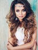 С аксессуарами / Цветами / Фатой, Локоны / Локоны на один бок от  1