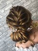 Высокие / Собранные, С аксессуарами / Цветами / Фатой, Пучок, Коса / Коса-пучок от Свадебный стилист Кристина Тюпаева 1