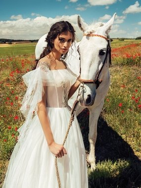 Свадебное платье Elisabeth. Силуэт А-силуэт. Цвет Белый / Молочный. Вид 1