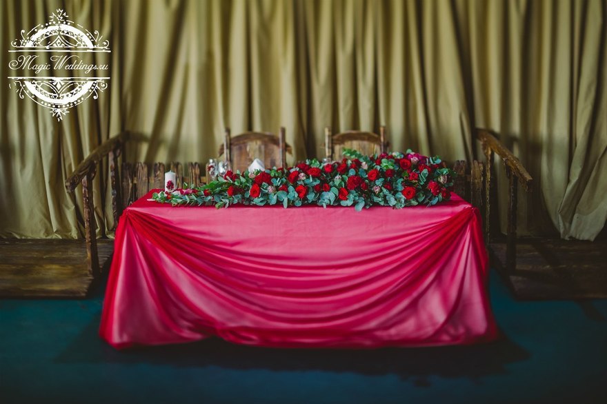 Президиум / Стол молодоженов в Бохо, Рустик от Студия декора Magicweddings 1