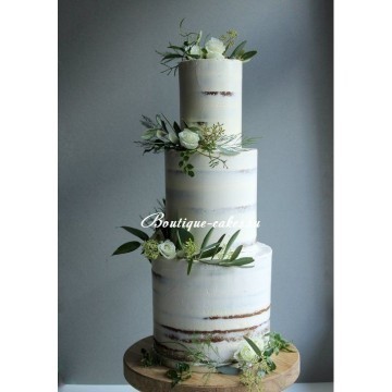 Крем / Сливки, Голый торт Трехъярусные 1 от Кондитерская Boutique cakes