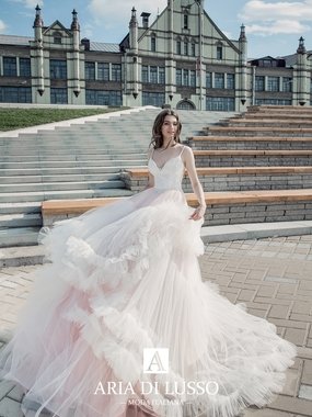 Свадебное платье Миндаль. Силуэт Пышное. Цвет Белый / Молочный, Персик / Оранжевый. Вид 1