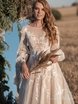 Свадебное платье Жаклин. Силуэт А-силуэт. Цвет Айвори / Капучино, Белый / Молочный. Вид 5