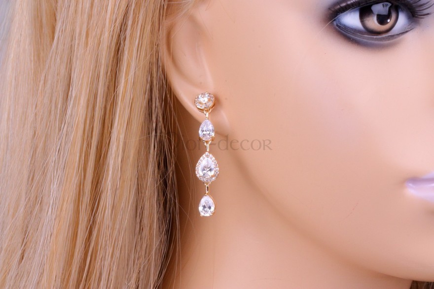 Серьги «Bride» gold из filter_material_decorating от  1