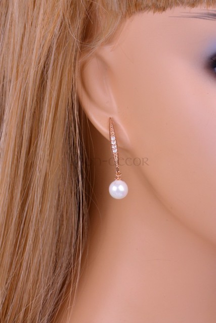 Серьги «White pearl» золотистые из filter_material_decorating от  1