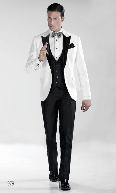 Тройка, Смокинг Белый свадебный смокинг ELEGANT от Прокат мужских костюмов BLACKTUX 1