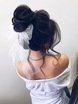 Высокие / Собранные, С аксессуарами / Цветами / Фатой, Пучок, Локоны / Локоны на один бок от Свадебный стилист и визажист Ольга Фирсова 1