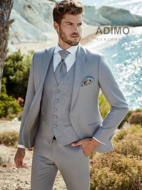 Тройка Светло-серый костюм-тройка Adimo Cerimonia Lecce от Дом изысканной мужской одежды Волшебная свадьба 2