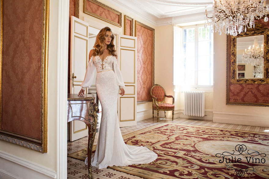 Свадебное платье Cecile. Силуэт Рыбка, Прямое. Цвет Белый / Молочный. Вид 1