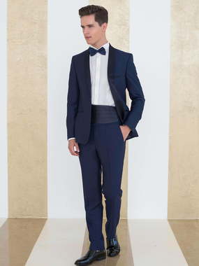 Однобортный, Смокинг, Двойка Синий смокинг Eliot от Прокат мужских костюмов Dress Code Rent 1