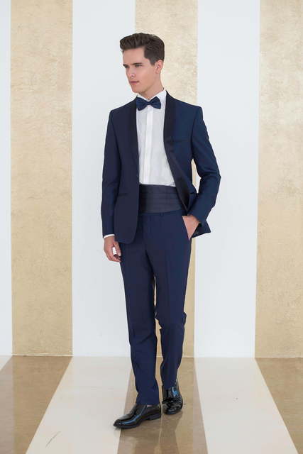 Однобортный, Двойка, Смокинг Синий смокинг Eliot от Салон мужских костюмов Dress Сode Store 1