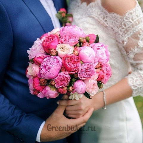 Монобукет из одного вида цветов, Классический круглый name от Green Buket 1