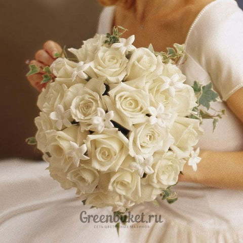 Монобукет из одного вида цветов, Классический круглый name от Green Buket 1