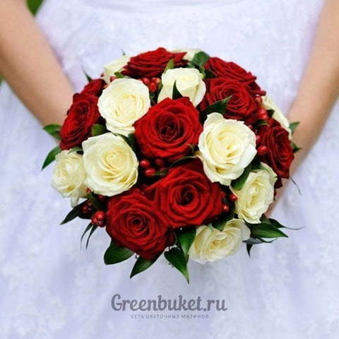 Монобукет из одного вида цветов, Классический круглый name от Green Buket 1