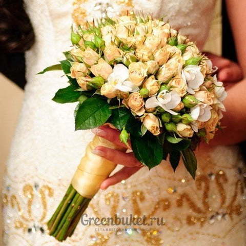 Монобукет из одного вида цветов, Классический круглый name от Green Buket 1