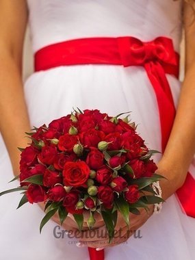 Классический круглый, Монобукет из одного вида цветов name от Green Buket 1