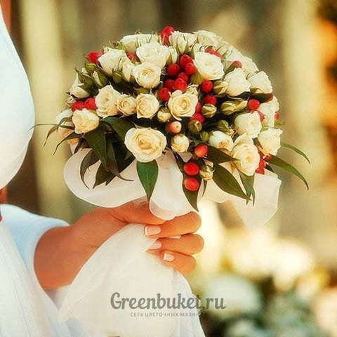 Монобукет из одного вида цветов, Классический круглый name от Green Buket 1