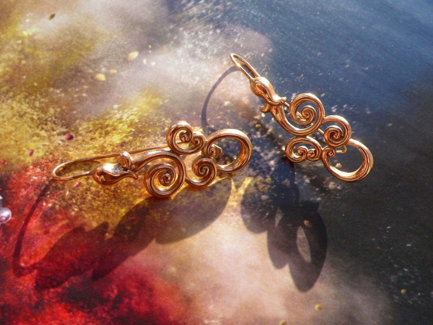 Серьги Золотой орнамент из Розовое (красное) золото от Ювелирный салон Jewellery Art 1