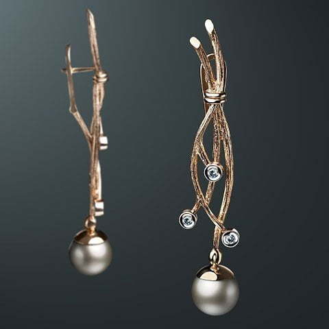 Серьги из Желтое золото, Розовое (красное) золото от Ювелирный салон Jewelry & Diamonds 1