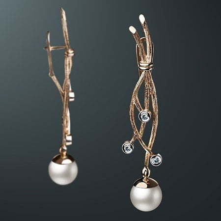 Серьги из Желтое золото, Розовое (красное) золото от Ювелирный салон Jewelry & Diamonds 1