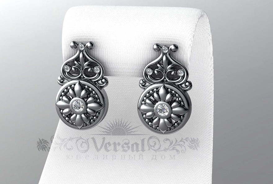 Серьги VGS0154 из Белое золото, Платина от Ювелирный Дом Версаль 1