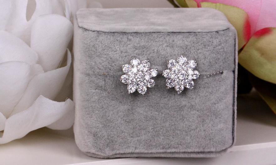 Серьги с цирконами Garcia из Посеребренная бижутерия от  1