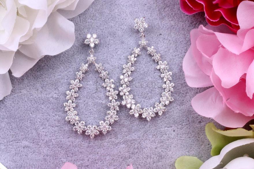 Серьги с цирконами Sindy из Посеребренная бижутерия от  1