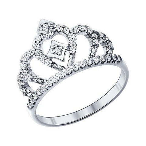 Помолвочное кольцо Корона из Серебро, Белое золото от Ювелирный салон ROYAL DIAMONDS 1