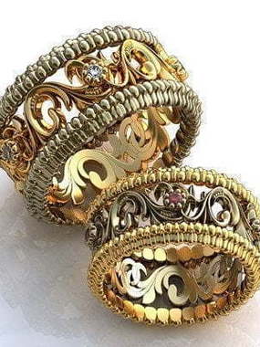 Обручальные кольца из Желтое золото, Комбинированные от Ювелирный салон Jewelry & Diamonds 1